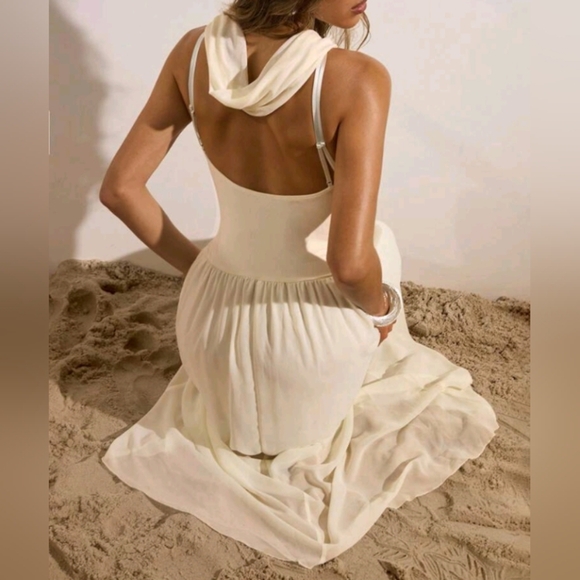 Sleeveless Backless Long Dress For Women  Holiday Outfits Summer Outfits Vacatio - Picture 1 of 5